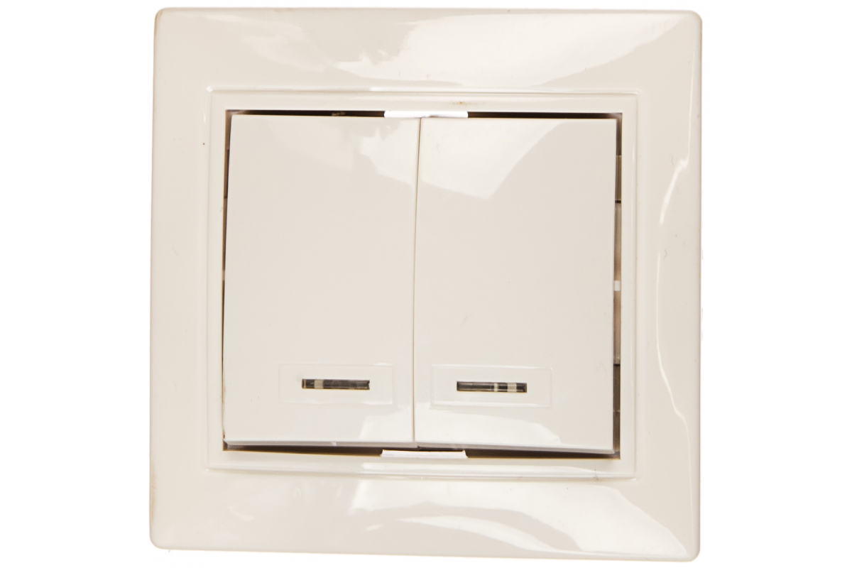 Выключатель Smartbuy 2кл 10А сп белый "Венера" (SBE-01w-10-SW2-0-c), 40440 / 6-2