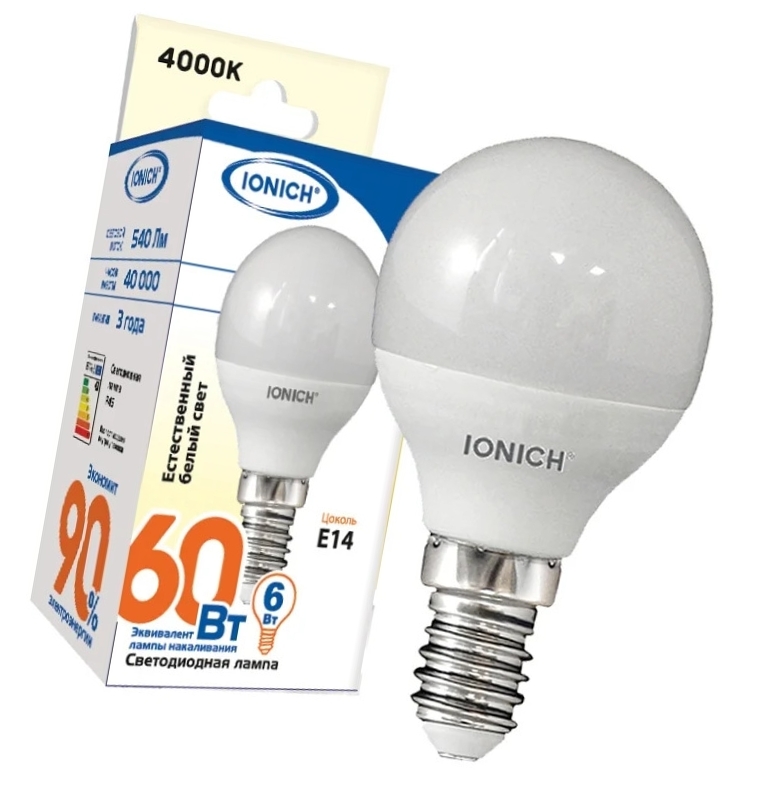Лампа светодиодная зеркальная 6 Вт Е14 RM50 LED 3K теплый (480 Лм), 51552 / 2-2